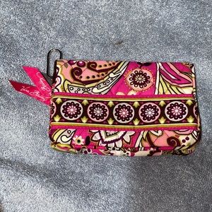 Like new VERA BRADLEY QUILTED PLUM PETALS FLORAL PRINT EURO WALLET